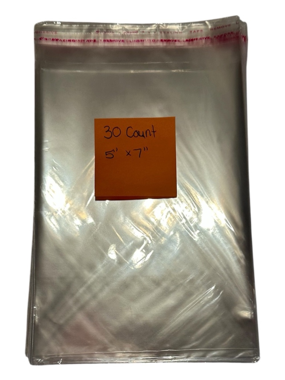 Clear Self-Seal Bags - 30 Count 5” x 7”
